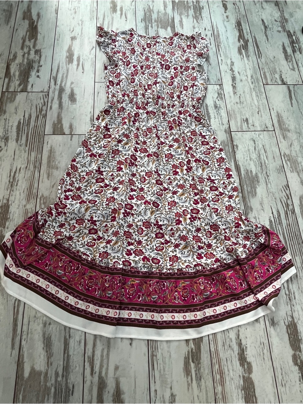 PRETTYGARDEN Floral High Low Dress Womens Medium NWT Boho Tiered Ruffle Medium - Picture 15 of 16